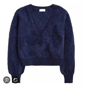 J.Crew brushed cashmere cropped V-neck sweater (small)